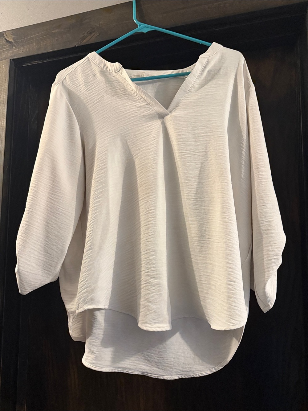 Maurices Cream Textured V-Neck Blouse